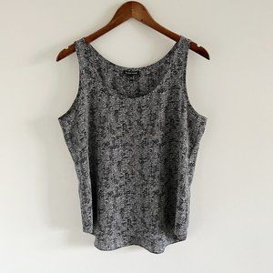 Eileen Fisher Black and Gray Sleeveless Blouse